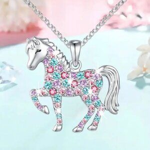 Creative, Fashionable, Shiny Unicorn Necklace, Cute And Simple Charm Elegant Gif